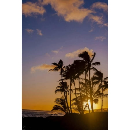 Sunset at Poipu Beach, Kauai, Hawaii, USA Print Wall Art By Richard