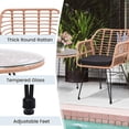 thumbnail image 4 of TUAREX 3 Piece Wicker Patio Bistro Furniture Set, Rattan Chairs & Tempered Glass Table, Outdoor Patio Furniture for Balcony, Porch, Apartment, Natural, 4 of 6