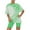 Multicolor, variant on MuZeFu Pajamas for Women Set 2 Piece Women's Solid Short Sleeve Lettuce Trim Top Shorts 2 Piece Outfits Pajama Set