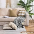 thumbnail image 3 of Modern Farmhouse Decor Brown Pillow Covers 18x18 Khaki Neutral Plaid Couch Throw Pillows 18 x 18 Set of 4 Brown Buffalo Check Decorative Pillow for Bedroom and Living Room, 3 of 6
