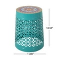 thumbnail image 6 of Cristino Outdoor Iron Side Table, Teal, Multi-Color, 6 of 7