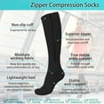 thumbnail image 6 of 2 Pairs/3 Pairs Zipper Compression Socks, 15-20 mmHg Closed Toe Compression Stocking with Zipper for Women and Men, 6 of 6