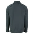 thumbnail image 3 of Men's Cutter & Buck Heather Black New York Yankees Peshastin Eco Fleece Recycled Raglan Quarter-Zip Top, 3 of 3