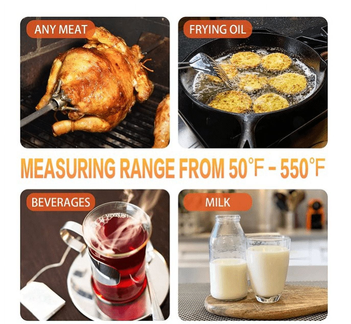 Efeng Candy Thermometer with Pot Clip & 15 Probe - Deep Fry Oil  Thermometer for Frying - Meat Thermometer for Cooking,Candy Making,Hot Oil  Deep Fryer
