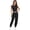 Black, variant on Fiophy Women's Cozy 2 Piece Outfits Lounge Sets Sleeveless Cropped Tops High Waisted Jogger Sweatpants Sweats Track Suits Set, Black, L