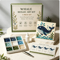 thumbnail image 4 of Kids Whale Mosaic Craft Kit, Marine Life Themed DIY Art Set, Parent-Child Handmade Activity Kit for Ages 6+, 4 of 6