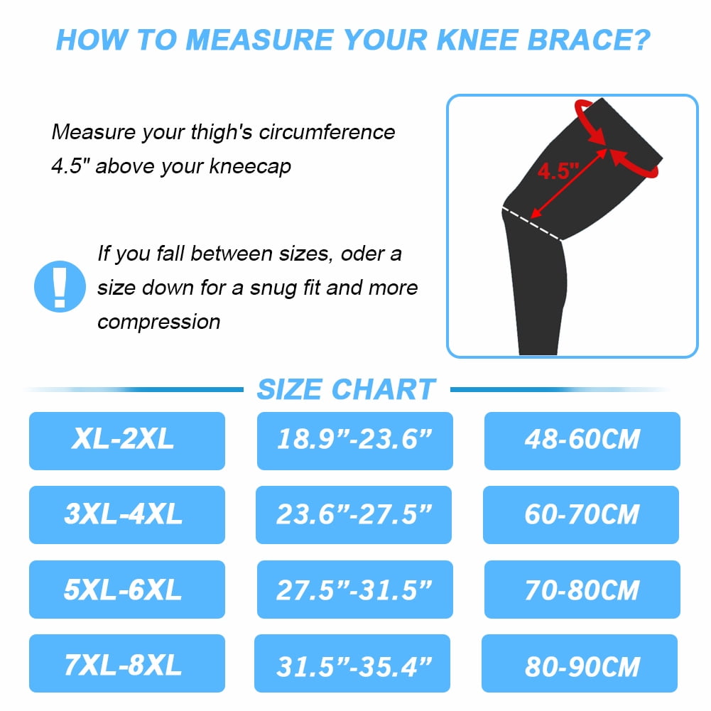 Nvorliy Plus Size Knee Brace for Knee Pain Plus Size, Adjustable Knee Support with Side Stabilizers for Arthritis Pain,Meniscus Tear, Fit Women & Men (7XL/8XL)