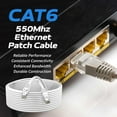 thumbnail image 4 of Cat6 30FT Network Ethernet Patch Cable, 550Mhz Internet Wire, For Router, Modem, PC, Laptop, TVs, Printer Cord, Consoles for Home and Office, White, Cables Direct Online, 4 of 8