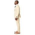 thumbnail image 4 of AZAR MAN Slim Fit 2 Button Tan Beige Micro Textured Weave Men's Suit Notch Lapel 50 Long, 4 of 8