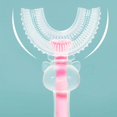 thumbnail image 5 of Cepillo de dientes en forma de U Oso de Fresa 2-Pack cepillo suave 360 grados rosa, 5 of 5