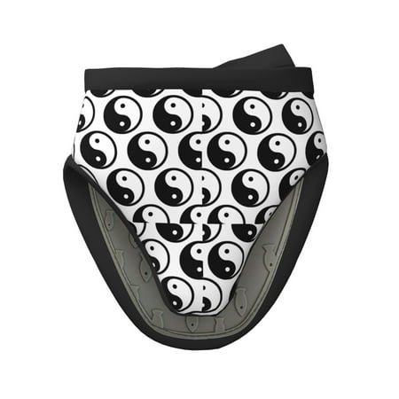 

Pofeuu Yin Yang Print Thickened Mini Silicone Oven Mitts Heat Resistant Rubber Oven Mitt Gloves Finger Pinch Grips Pot Holder Silicone Potholder