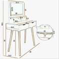 thumbnail image 4 of ViscoLogic Vogue Makeup Vanity Dressing Table with Removable Mirror | White, 4 of 4