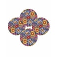 thumbnail image 7 of 15 Inch Round Placemats Set of 4, Boho Blue Flower Non Slip Heat Insulation PP Table Mats, Spring Bohemia Chic Red Yellow Floral Washable Place Mats for Kitchen Dining Party Table Decor, 7 of 7