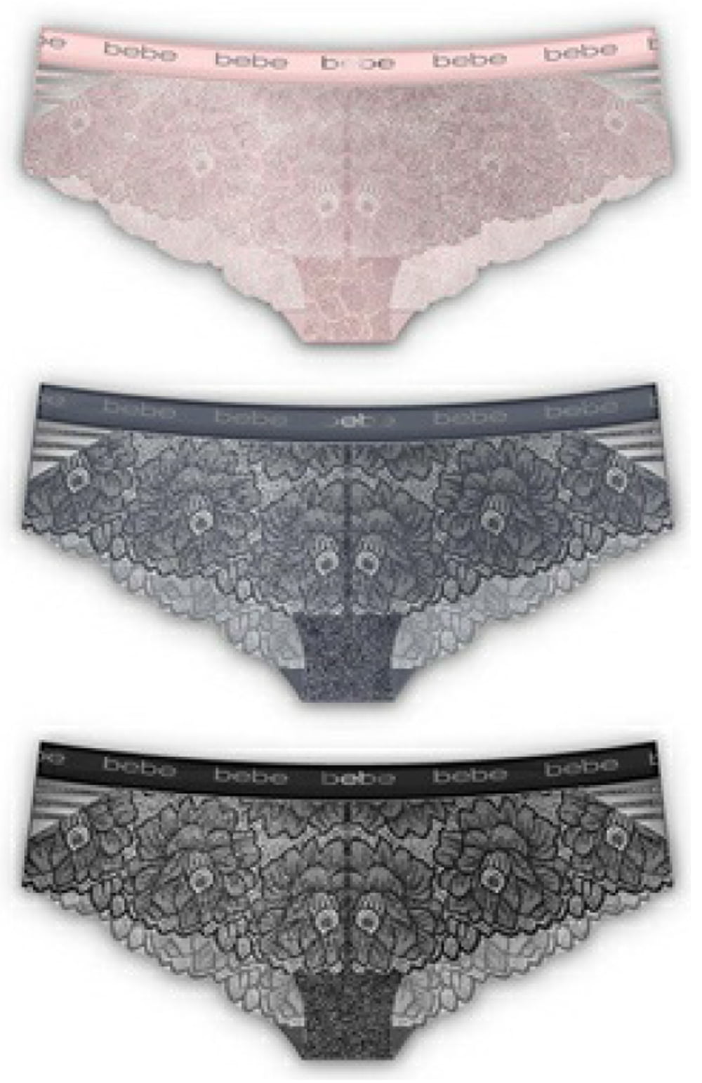 bebe bebe Intimates 3 Pack Women's Brief Panties Underwear Walmart