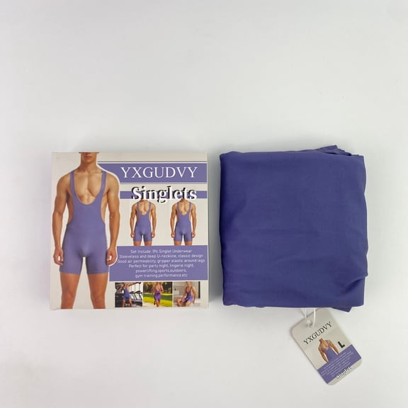 YXGUDVY Singlets,Men's Athletic Supporters Active Base Layers Bodysuit One Piece Boxer Singlet Leotard Stretchy Wrestling（L）