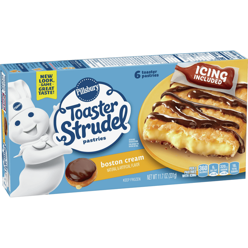 Pillsbury Toaster Strudel, Boston Cream Pie, Frozen Pastries, 6 ct, 11.