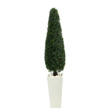 Nearly Natural 63 in Indoor/ Outdoor Boxwood Artificial Plastic Topiary, Green