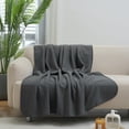thumbnail image 5 of SOFTHUG Throw Blanket Fleece Travel Blankets for Camping Couch Sofa Chair Lightweight Fuzzy Blanket Soft Washable Small Blanket Compact Blanket Twin Grey, 5 of 6