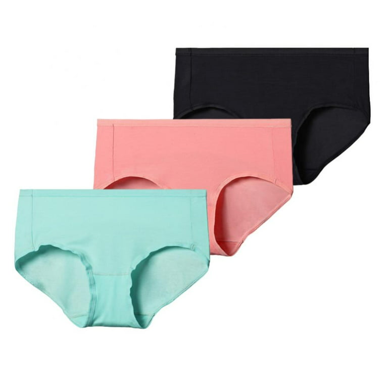 Womens Seamless Underwear Menstrual Period Breathable Full Coverage Teen  Girls Stretch Hipster Slimming Panties(3-Packs) 