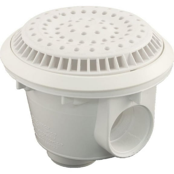 Waterway 640-2750 V 8" Round 2" Socket Vinyl Main Drain - White