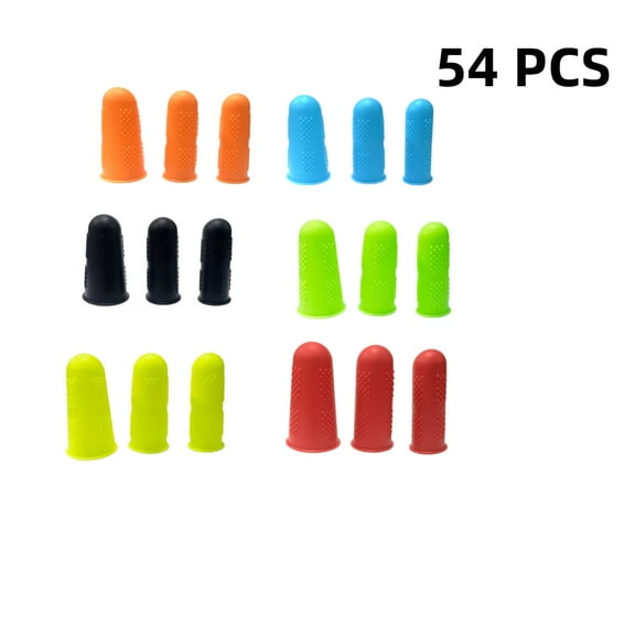 Silicone Hot Glue Finger Guard Set, 54 Pcs in Multiple Colours for Sewing