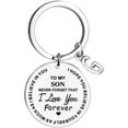 thumbnail image 1 of Heliisoer To My Son Message Keychain Stainless Steel Initial Last Name 26 Letter Family Inspirational Keychain Gift, 1 of 1