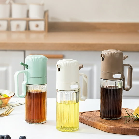 Glass Oil Sprayer for Cooking 230ml Olive Oil Mister Bottle for Baking Roasting BBQ for Kitchen/Dining(Brown),Hulucky