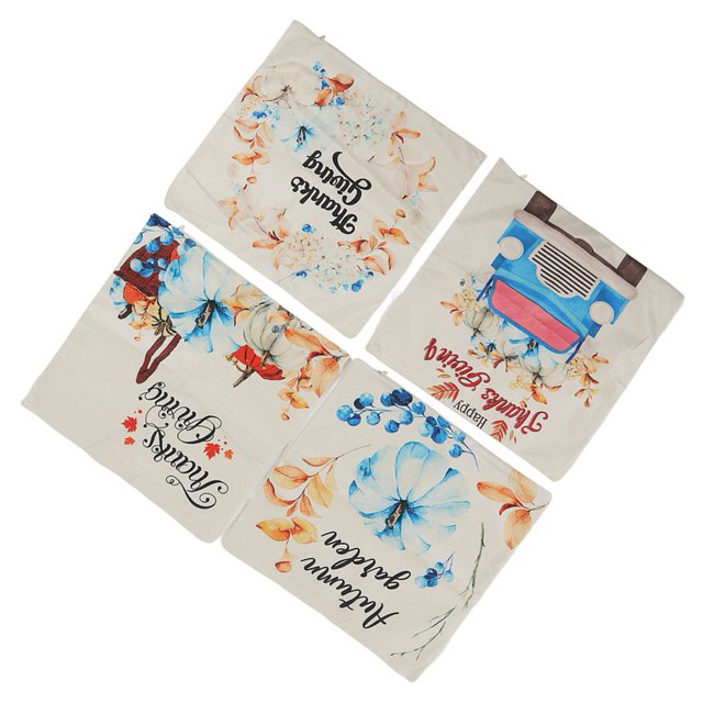 Funda de almohada de lino, 4 piezas Fundas de almohada de almohada de Acción de Gracias Decoración de Acción de Gracias Valor inmejorable