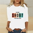 thumbnail image 2 of LYXSSBYX 3/4 Length Sleeve Womens Tops Women's Fashion Casual Color Letters Printing Round Neck 3/4 Sleeve T-shirt Tops Blouse, 2 of 5