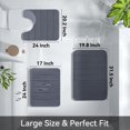 thumbnail image 3 of Dark Grey Memory Foam Bath Collection - 3-Piece Set (31.5"x19.8" + 17"x24"), Ultra Absorbent, 3 of 7