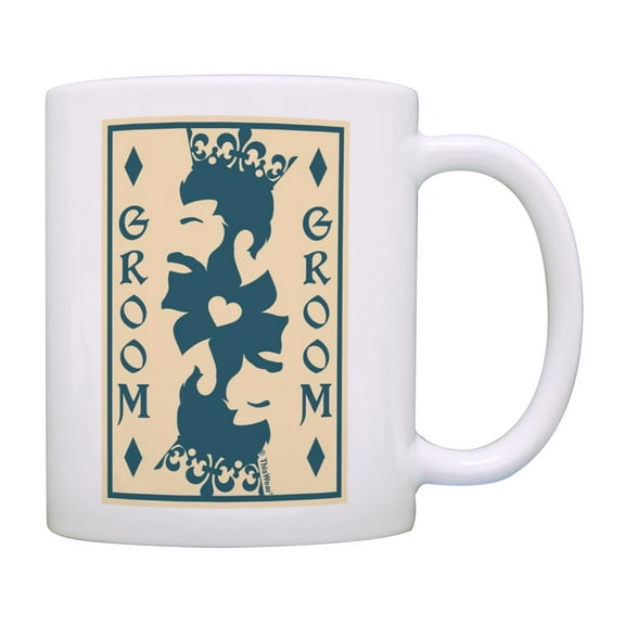 ThisWear Future Groom Gifts Groom King Playing Card 11oz Ceramic Coffee Mug Groom