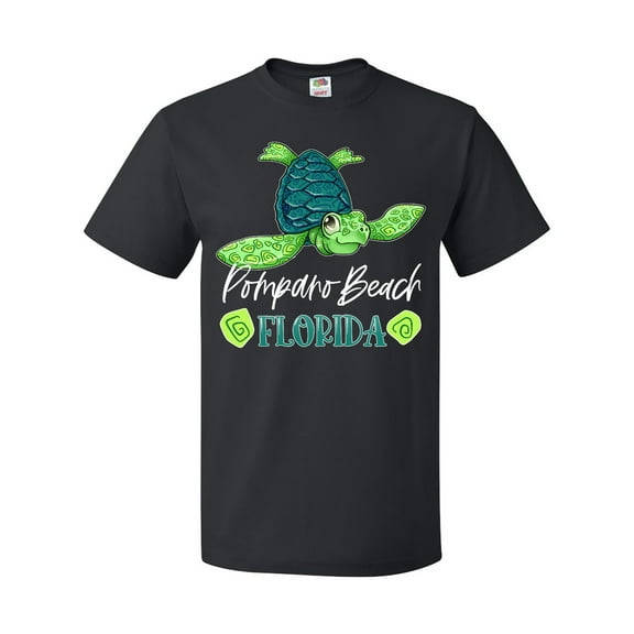 Inktastic Pompano Beach, Florida Happy Sea Turtle T-Shirt