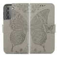 thumbnail image 2 of Samsung Galaxy S22 Plus 5G Case, Butterfly Embossed Flip Folio Wallet Case Magnetic Closure RFID Blocking Card Slots Kickstand Shockproof Stand Case for Samsung Galaxy S22 Plus 5G 6.6 inch, Gray, 2 of 7