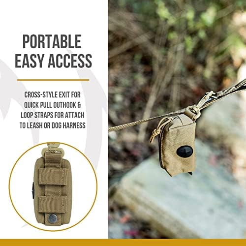 Doggy Poop Bag Holder Zipper Dog Waste Bag Pouch Leash Attachment for Walking Training Running Hiking Brown