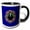 Black/White, variant on 3drose, Black Bear with Magnolia Wreath Louisiana State Tattoo Art, 11oz Two-tone Black Mug