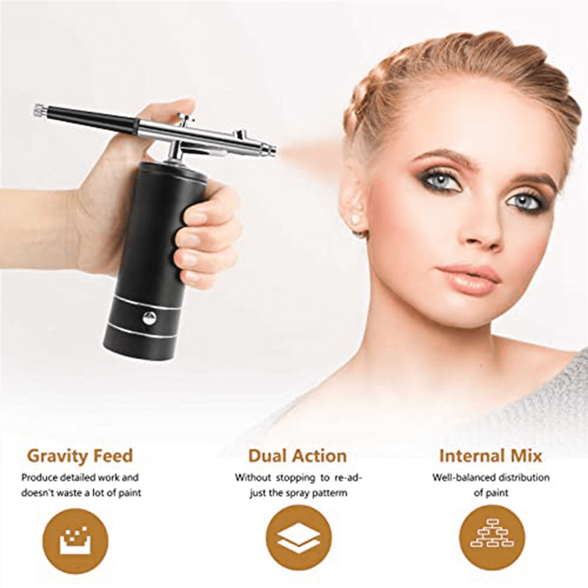 5X Airbrush Kit Rechargeable Cordless Airbrush Compressor,30PSI High Pressure,Portable Handheld Airbrush