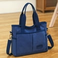 thumbnail image 4 of Canvas Commute Bag Contrast Color Top-Handle Bags Multi-function Simple for Work, 4 of 8