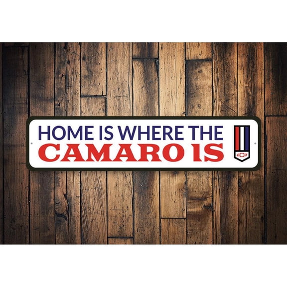 Home is Where the Camaro Is Novelty Sign, Metal Wall Decor - 4x18 inches