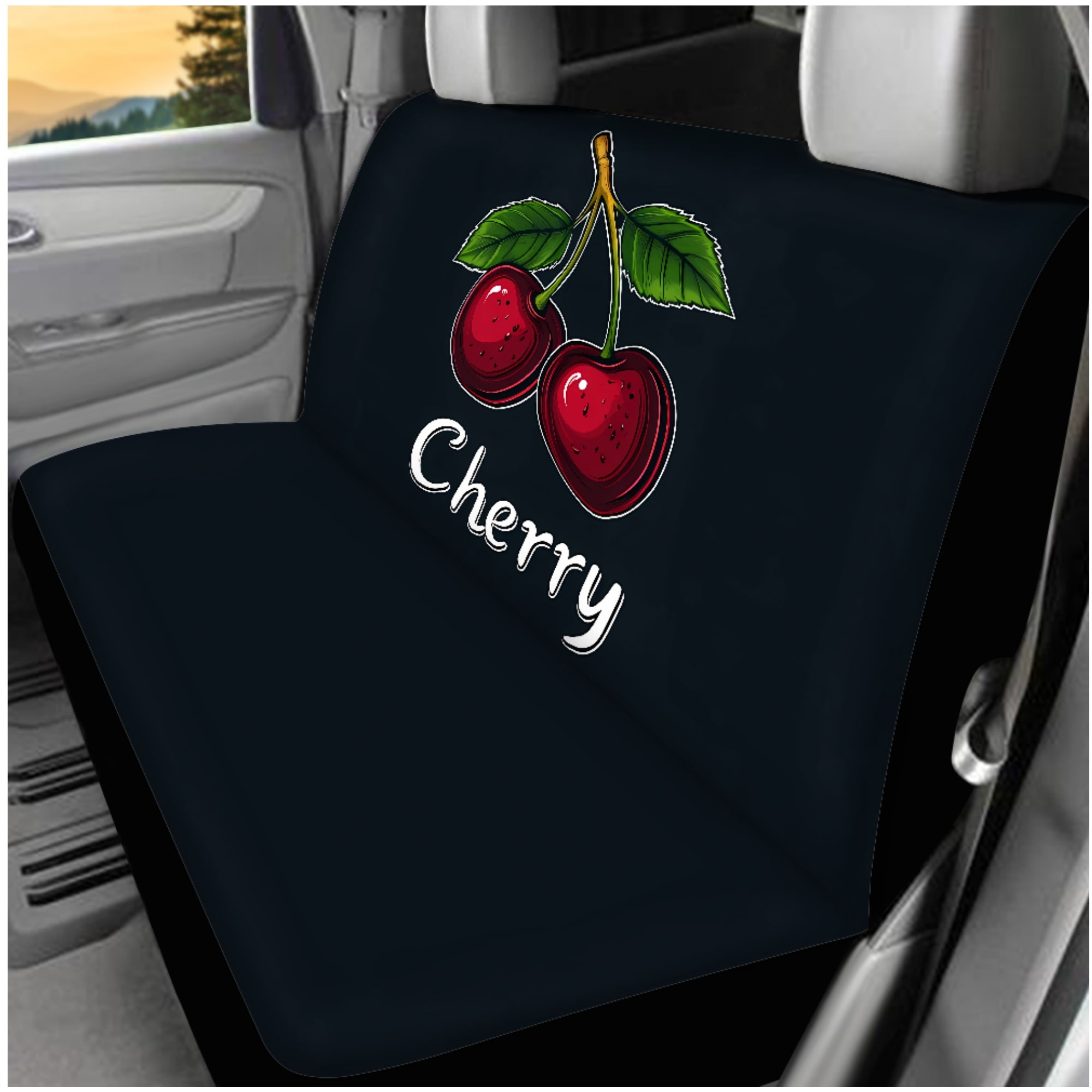 Jeiento Cherry 14 Pack Car Seat Covers Full Set Steering Wheel Cover Seat Belt Pads Center Console Cover Headrest Covers Coasters Auto Interior Sets Universal Fit for Most Vehicles