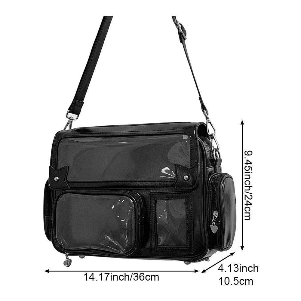 Vjnyvs Japanese Backpack Kawaii Ita Bag Y2K Harajuku Shoulder Crossbody Bag Leather Bag Anime Handle Rucksack Bag for Woman