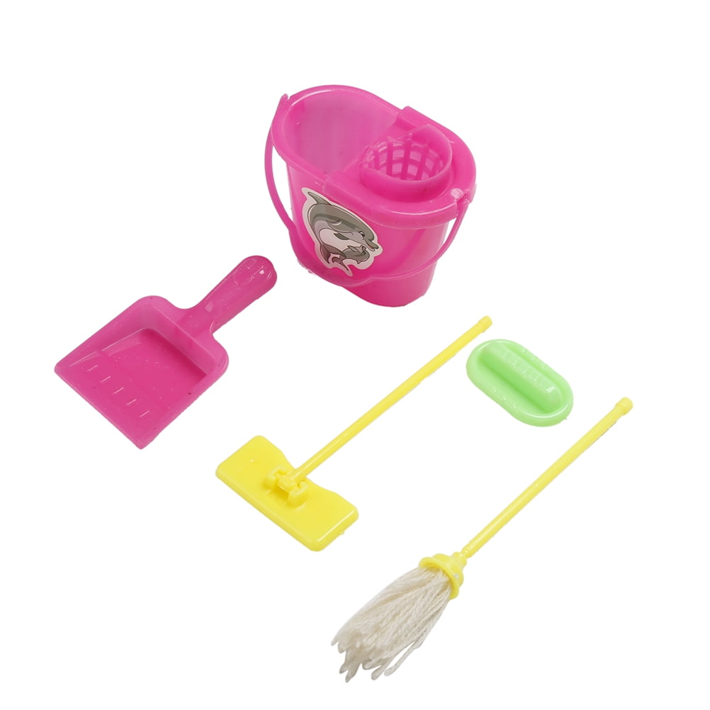 Dolls Pretend Play Toy Cleaning Kit for Barbie Dolls(1 Set=9 pcs) COLOR  RANDOM whllt