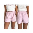 thumbnail image 2 of Michellecmm  Women's Summer Plaid Print Shorts Elastic High Rise Lounge Shorts, 2 of 7