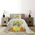thumbnail image 3 of Ambesonne Cartoon Quilted Coverlet 2 Pcs, Hipster Boho Cool Duck, Twin Size, Orange Yellow Blue, 3 of 4