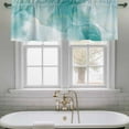 thumbnail image 4 of 2 Pack Teal Marble Valance for Window Golden Lines Modern Abstract Teal Ombre Kitchen Valance Rod Pocket Short Curtain Topper Decorative Window Treatment for Living Room Bedroom 60"x18", 4 of 8
