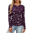 thumbnail image 6 of Hvyesh Long Sleeve Shirts for Women Crewneck Basic T-Shirts Casual Printing Slim Fit Stretch Tops, 6 of 7