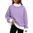 thumbnail image 5 of Otntypg Mock Neck Patchwork Sweatshirts for Women Trendy Fall Long Sleeve Color Block Pullover Tops Loose Lightweight Comfy Oversized Sweatshirt, 5 of 8