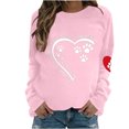 thumbnail image 2 of Fartey Chandails en Molleton Graphiques Cœur Patte Mignons pour Femmes Manches Longues Col Rond Chemises Amples Confortables Automne Ajusté Chandail Tops, 2 of 4