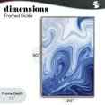 thumbnail image 4 of Stupell Industries Modern Blue Marble Fluidity Gray Framed Giclee Art, 20 x 30, by Martina Pavlova, 4 of 8