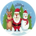 thumbnail image 1 of Merry Christmas Santa Claus Reindeer Snowman Xmas Tree Round Area Rug Non-Slip Floor Mats Polyester Throw Rugs Floor Carpet for Door Entryway Bedrooms Living Room Decor, 27.6 X 27.6 Inches, 1 of 6