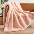 thumbnail image 1 of Bare Home Faux Fur Blanket - 47" x 60" - Ultra Soft Fleece - Throw, Blush, 1 of 5